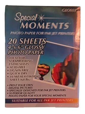 3 Unopened Packs Special Moments Glossy Photo Paper; Teal to Light Blue Gradient